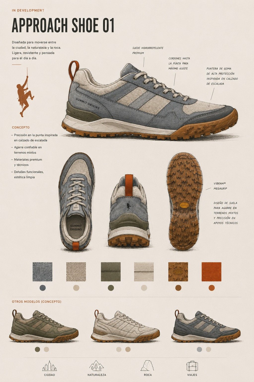 Approach Shoe 01, hoja de concepto